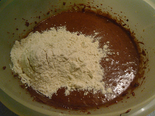 Adding the flour