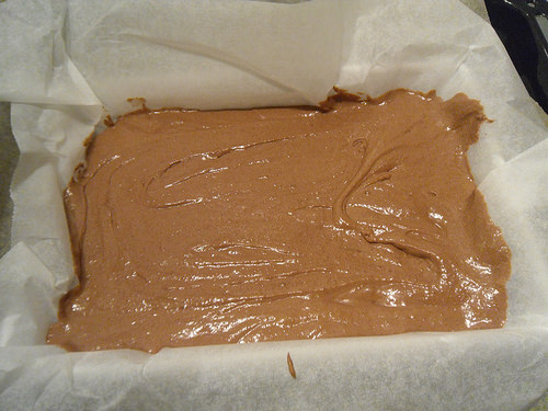 Brownies before going in the oven