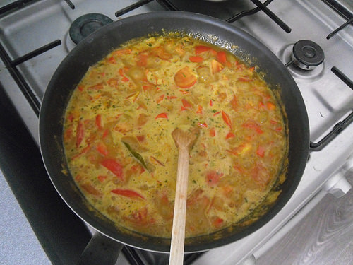 Dal Dhokli cooking with spices