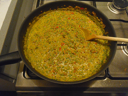 spinach dal on stove
