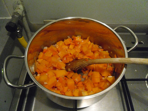Baking-the-pumpkin-and-carrots