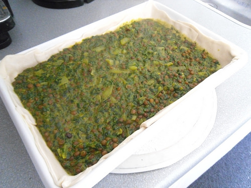 Add spinach mixture