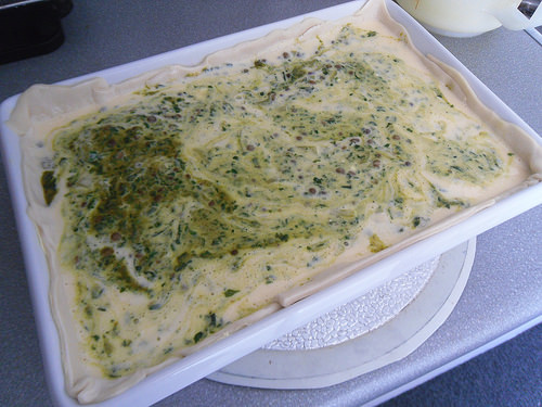 Spinach Masal Quiche - before oven